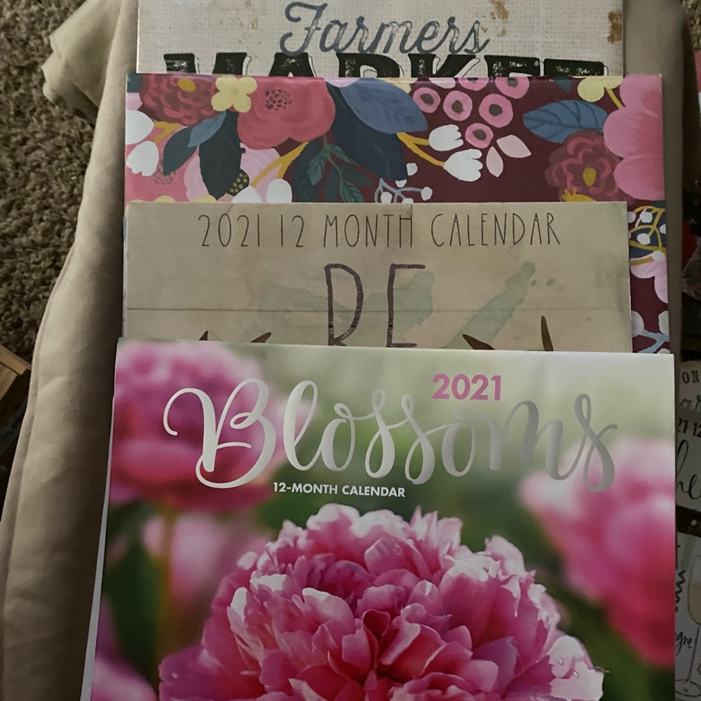 New-2021 Blossoms 12-Month Calendars- Bought for Crafting